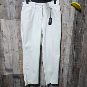 Express Publicist White Ankle Mid Rise Dress Pants NWT